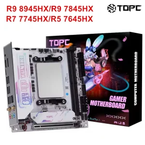 Topton 4-Bay NAS Motherboard AMD Ryzen 9 8945HX R7 7745HX 2*M.2 NVMe 4*SATA PCIe4.0X16 2.5G LAN WiFi6E Mini ITX Gaming Mainboard