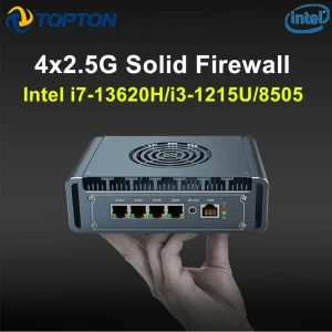 Topton Metal Firewall Router Intel i7 13620H i3 1215U 8505 4x2.5G LAN i226-V DDR4 NVMe Proxmox pfSense OPNsense Mini PC Server