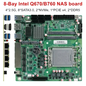 Topton Q670 B760 8-Bay NAS Motherboard Intel 12-14th LGA1700 8*SATA 2*NVMe 4*2.5G 1*PCIEX4 2*DDR5 Firewall Mini ITX Mainboard