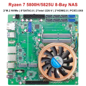 Topton N21 11-Bay NAS Motherboard AMD Ryzen 9 5900H 5900HX 7 5825U 8*SATA 3*NVMe 2*2.5G LAN 2*DDR4 Gaming Firewall ITX Mainboard