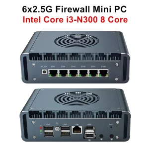 Topton 6x2.5G Firewall Intel Core i3-N300 Solid Mini PC DDR5 NVMe RJ45 COM Industrial Computer pfSense OPNsense Proxmox Server